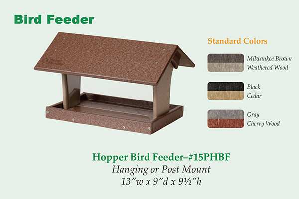 Amish Recycled Poly Hopper Bird Feeder